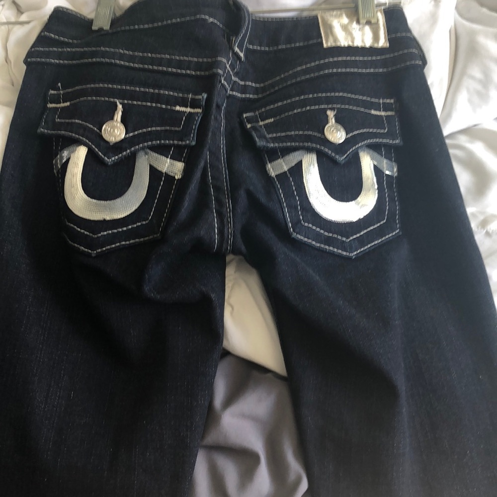Dark blue bell bottoms